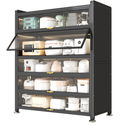 厨房微波炉置物架防尘碳钢收纳柜