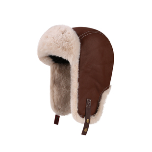 皮质雷锋帽男款冬天骑车保暖神器东北棉帽户外滑雪防寒护耳帽子女