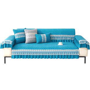 新款雪尼尔沙发垫四季通用夹棉加厚防滑坐垫子直排沙发套罩靠背巾