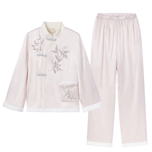 RoseTree国风睡衣女款秋冬季新中式古风汉服薄绒珊瑚绒家居服套装