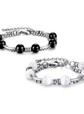 情侣串珠双层链条情侣手链