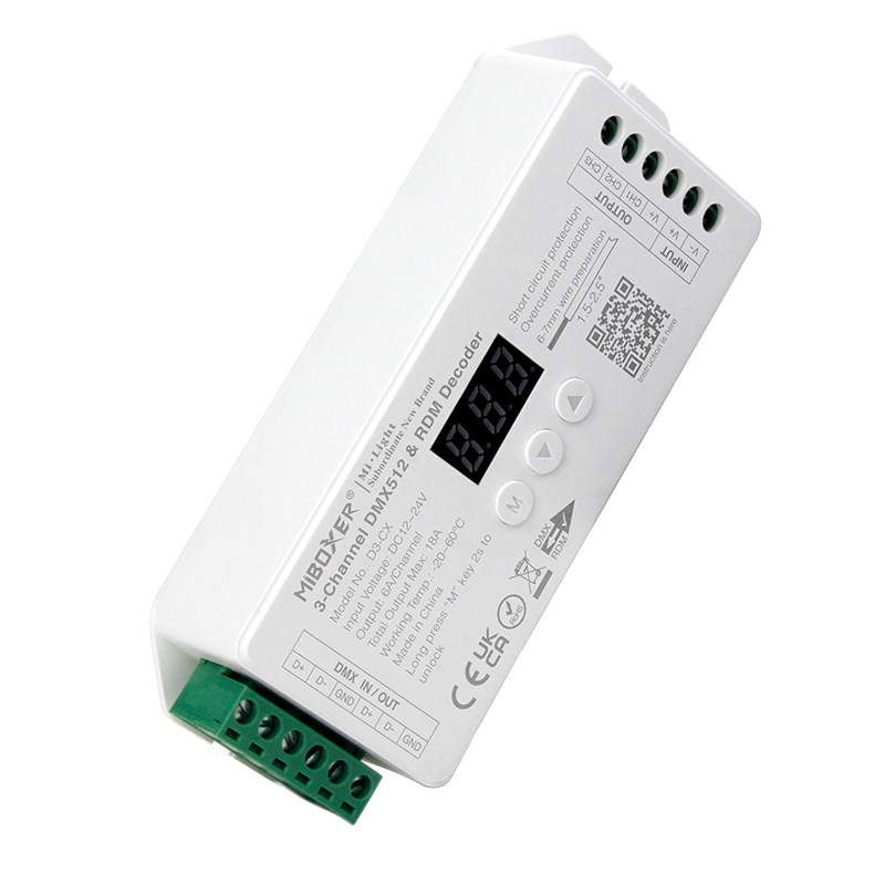 DMX512灯带解码器恒压86面板24V调光调色商照舞台灯光控制器RDM