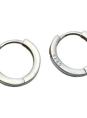 S925纯银镀金简约耳扣耳环女耳圈新款潮流简约耳饰女小众圆形耳圈