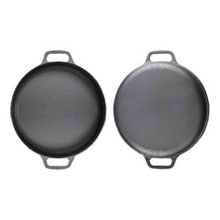 烤盘烤肉家用铸铁煤气燃气煎烤盘户外卡式炉铁板烧烤肉锅不沾铁盘