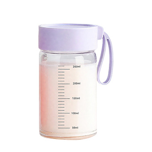 高硼硅玻璃杯水杯刻度杯牛奶杯咖啡杯便携早餐杯豆浆杯外带小杯子