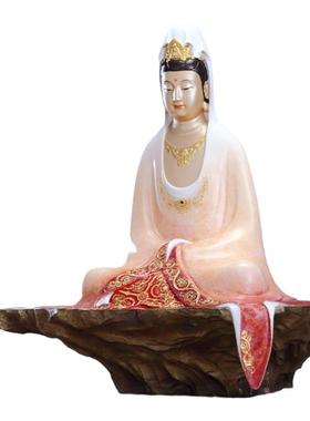 台湾铜雕掐丝珐琅彩自在观音佛像