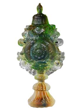 琉璃八吉祥总集藏传佛家法器摆件居家客厅佛堂寺庙佛前摆放佛具
