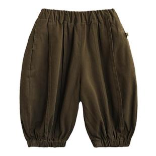 砚台家童装男童加绒灯笼裤冬装森系长裤子婴儿裤子儿童纯棉休闲裤