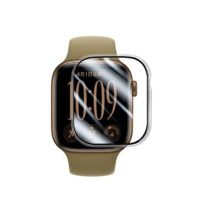 【顶配壳膜一体】Newyu适用AppleWatchS12/S11保护壳s10苹果手表壳iwatch钢化膜ultra4/3透明se新款s9防水8贴