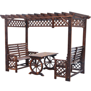 葡萄架防腐木碳化庭院户外实木凉亭室外廊架爬藤架花架长廊阳光房