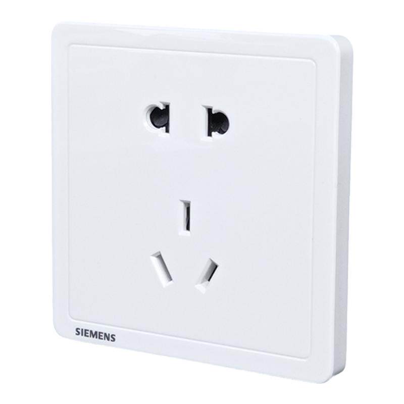 西门子开关插座致典白色一开五孔USB二开双控16A空调插座面板套餐
