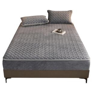 牛奶绒夹棉床笠罩冬季加绒床罩床垫保护罩2025新款加厚床单床套罩