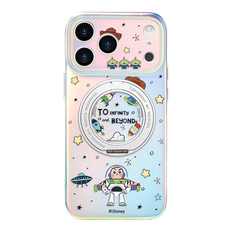 MASFEIL × 光年童趣适用苹果18Promax手机壳新款Lo5磁吸带支架iPhone17Pro支点套15可爱16网女红高级感13pm