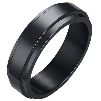 可转动戒指男士ins潮钛钢镀