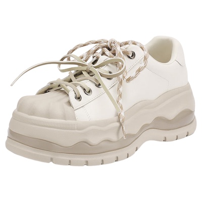 星期六贝壳头厚底小白鞋女2025新