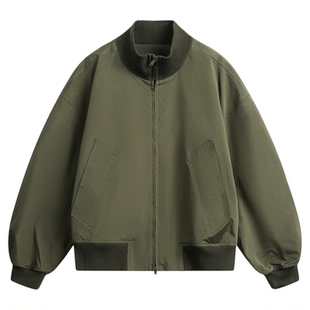 UNCLEBLUE美式复古飞行员夹克男运动极简风宽松休闲cleanfit外套