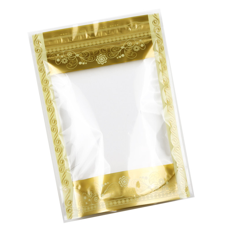 金边通用自立包装袋拉链自封袋