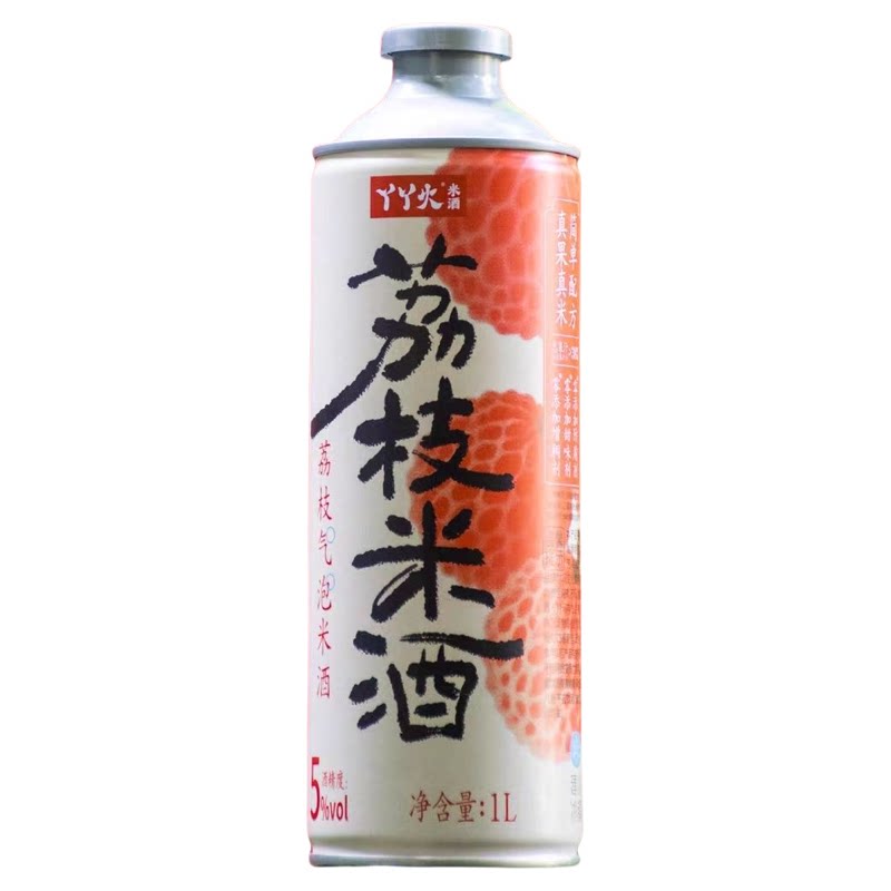 【丫丫火米酒】荔枝白桃味桂花1L*3罐无添加无防腐剂果汁含量38%