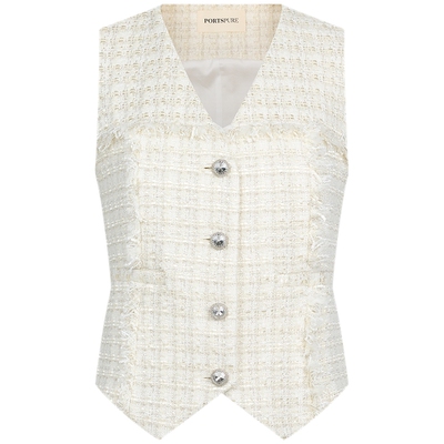 宝姿PORTSPURE女装春季静奢经典小香风马甲