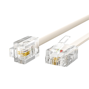 秋叶原电话线2芯座机电话连接线RJ11跳线传真机6P2C语音线Q1025米