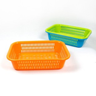 新品塑料长方形收纳篮厨房洗菜篮子沥水方筛果蔬桌面小篮子配货筐