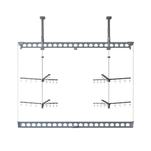 顶装固定式晾衣杆双层吊杆一根悬挂家用阳台吊侧装晒被子组装衣架
