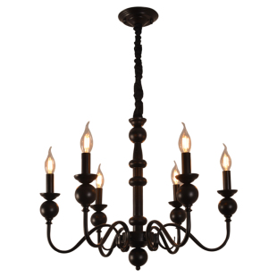 魔匠艺人法式蜡烛吊灯客厅氛围感主卧室餐厅黑色铁艺创意木艺灯具