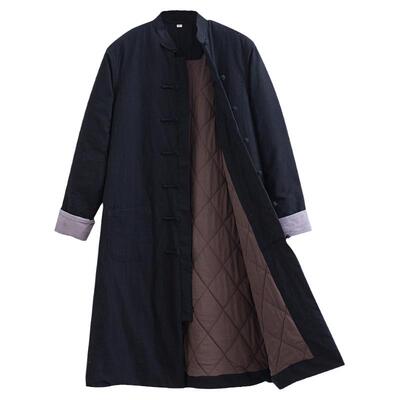 冬季中式长款棉衣外套