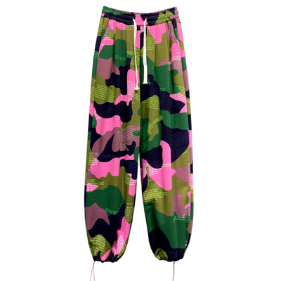 帅气彩色迷彩运动休闲裤女