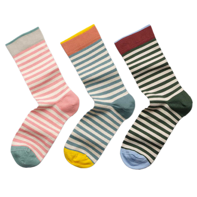 BONNE MAISON法国设计师高端艺术袜品牌网红彩色条纹袜中筒棉袜子