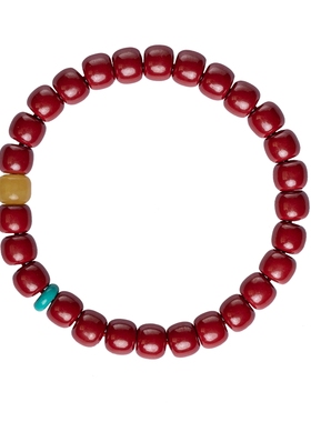 朱砂帝王砂蜜蜡绿松石手链
