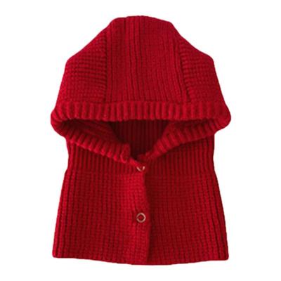 儿童红色洋气帽子披肩一体帽