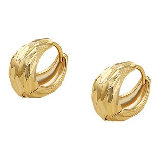 AJIDOU阿吉豆耳钉女金色耳扣小金豆耳环轻奢小众耳钩坠高级感饰品