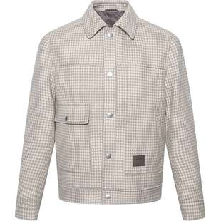 【绵羊毛】利郎官方毛呢大衣男士2025冬季休闲男装短款千鸟格外套