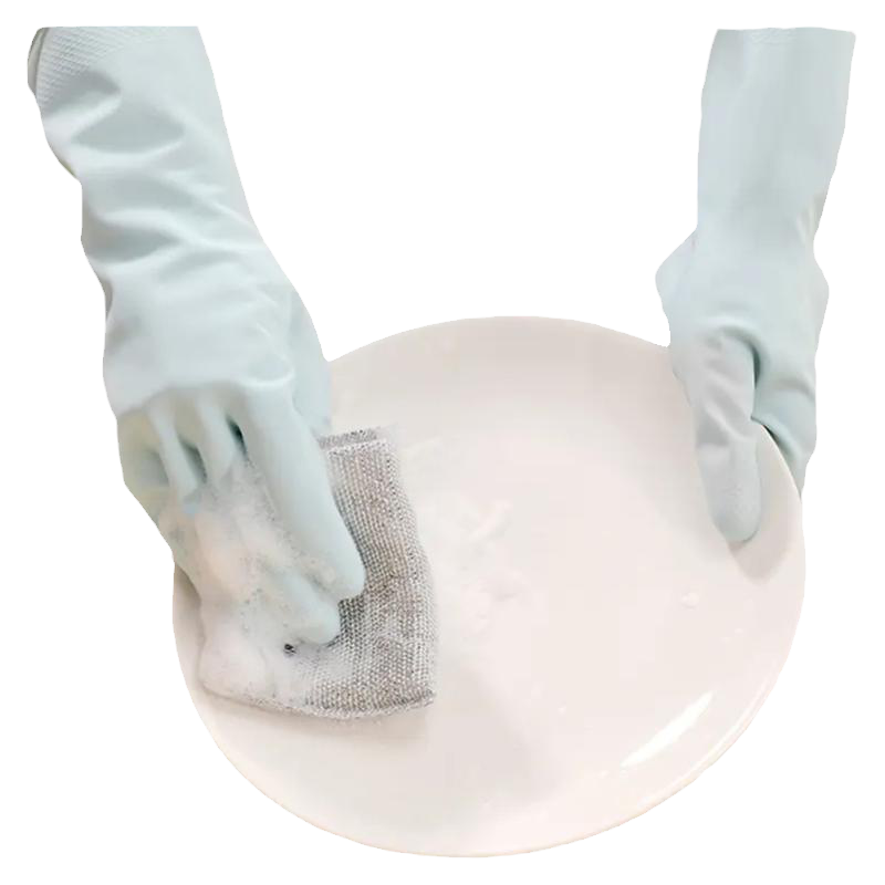 妙洁洗碗手套乳胶手套耐用型防水手套灵巧女厨房家务家用5双组合