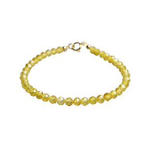 Ciel原创手工天然黄色锆石手链4mm切面细手串脚链项链十二月生辰