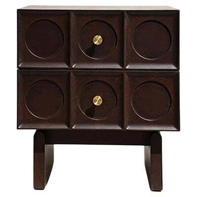 已夏静谧中古侘寂风个性白蜡木雕刻工艺创意设计师高级床头柜置物