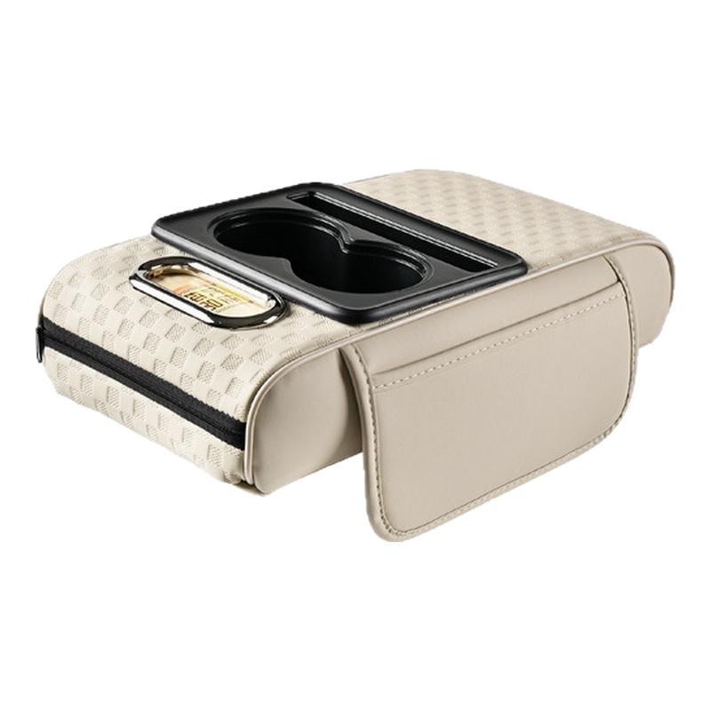 新款汽车扶手箱增高垫四合一多功能纸巾盒车载保护套水杯架置物盒