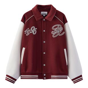 商场同款|森马夹克男春季学院风撞色棒球服2026新款情侣复古外套