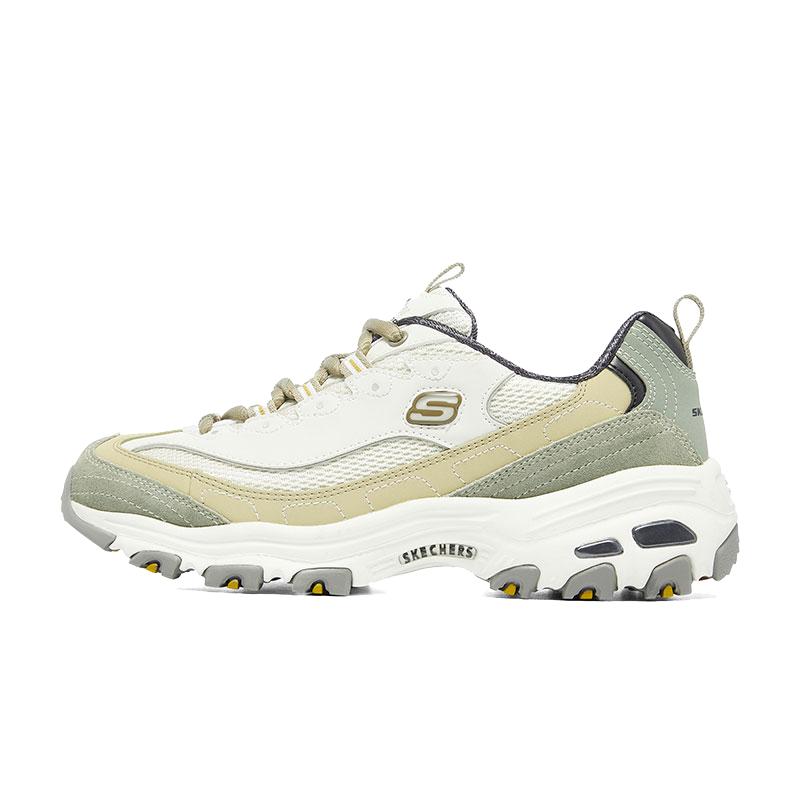 斯凯奇奶茶熊 2025春秋新款老爹鞋女鞋轻便透气厚底鞋休闲运动鞋