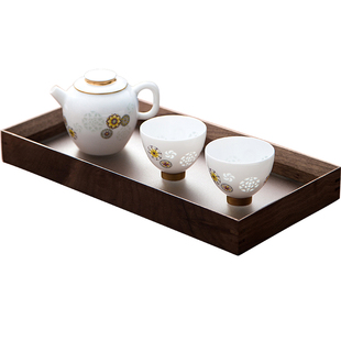 景德镇玉柏玲珑粉彩中式陶瓷器一壶两杯两人户外旅行便携茶具套装