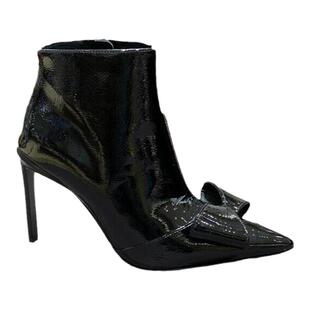 STELLALUNA露娜秋冬尖头高跟短靴蝴蝶结侧拉链优雅时装靴SL321011