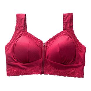 前扣拉链无钢圈内衣裤女运动胸罩薄款聚拢收副乳舒适大码文胸性感