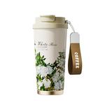 捷安玺保温杯女生高颜值陶瓷内胆咖啡杯子2025新款随行杯吸管水杯