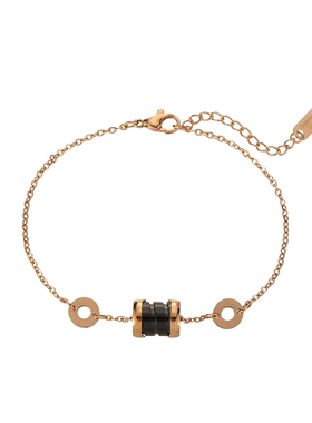 黑色小蛮腰罗马钛钢手链女经典款