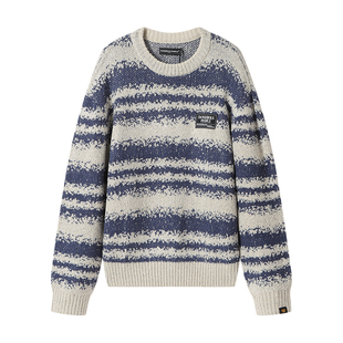 Dangerouspeople薛之谦dsp彩条亮片圆领针织衫慵懒风保暖宽松毛衣