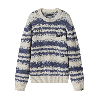 薛之谦dsp彩条亮片圆领针织衫