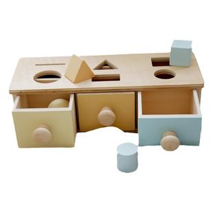 蒙氏教具全套蒙特梭利木质永存盒纺织鼓1-2岁婴幼儿早教益智玩具