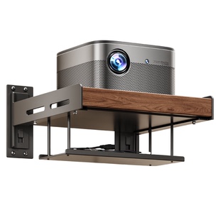 投影仪支架壁挂客厅沙发卧室床头墙上置物架托盘适用坚果极米当贝爱普生放置台胡桃实木架子打孔墙壁托架挂墙