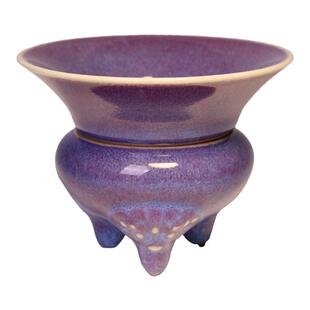 台湾三希紫钧釉陶瓷茶漏网三足尊龙茶滤创意过滤器套装滤网架托